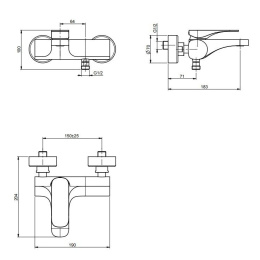 Смеситель для ванны F3724/1NS FIMA Carlo Frattini QUAD