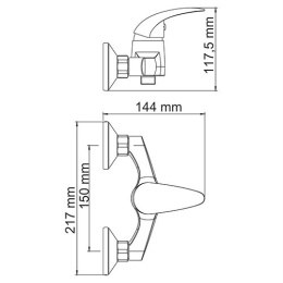 Смеситель WasserKRAFT Isen 2602 для душа, хром