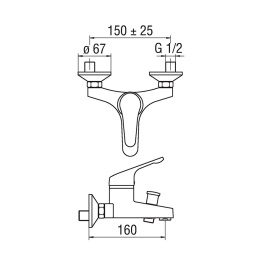 NOBILI Hera HE24110/1CR - Смеситель для ванны (хром)