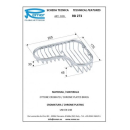 Remer Universal RB273CR Корзинка для душа угловая (хром)