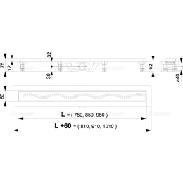 Душевой лоток AlcaPlast Simple (APZ8-850M) серый