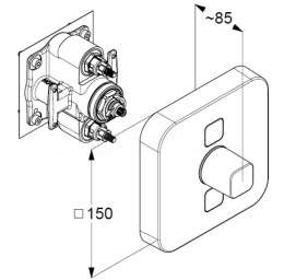 Фото Встраиваемый смеситель Kludi Push (387110538) хром