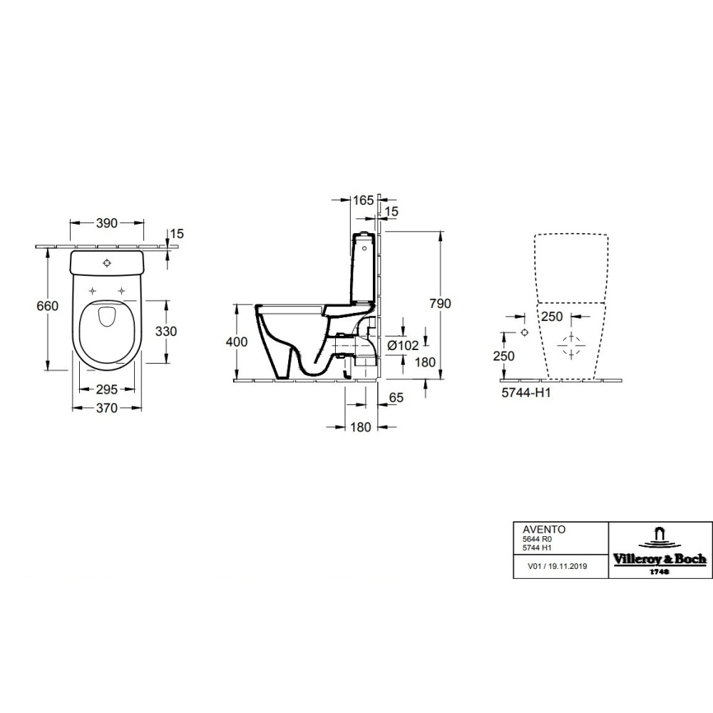 Villeroy Boch Avento 7758A1RW Керамический бачок для унитаза ceramicplus (белый камень)