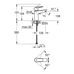 Grohe BauEdge New 23904001 Смеситель для раковины стандартный
