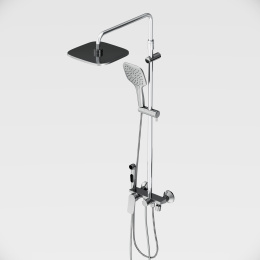 Damixa DX220920000 Apollo, душевая система со смесителем-полкой: верхний душ 230*230мм, ручной душ 1