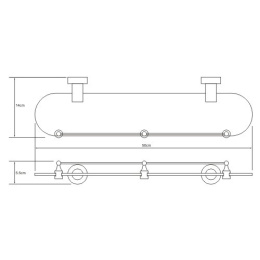 Полка стеклянная WasserKRAFT Donau 9444, с бортиком