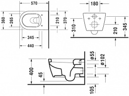 Унитаз Duravit ME by Starck 25280900001, белый