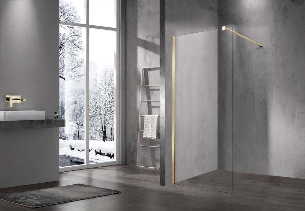 Душевая перегородка Vincea Walk in (VSW-1H900CLG) золото, матовое