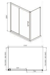 Фото Боковая стенка Aquanet Delta NPE1131 1600х900, прозрачное стекло
