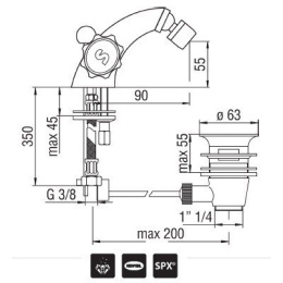 Nobili Nuova Flora NZ06119/1zCR Смеситель для биде (хром)