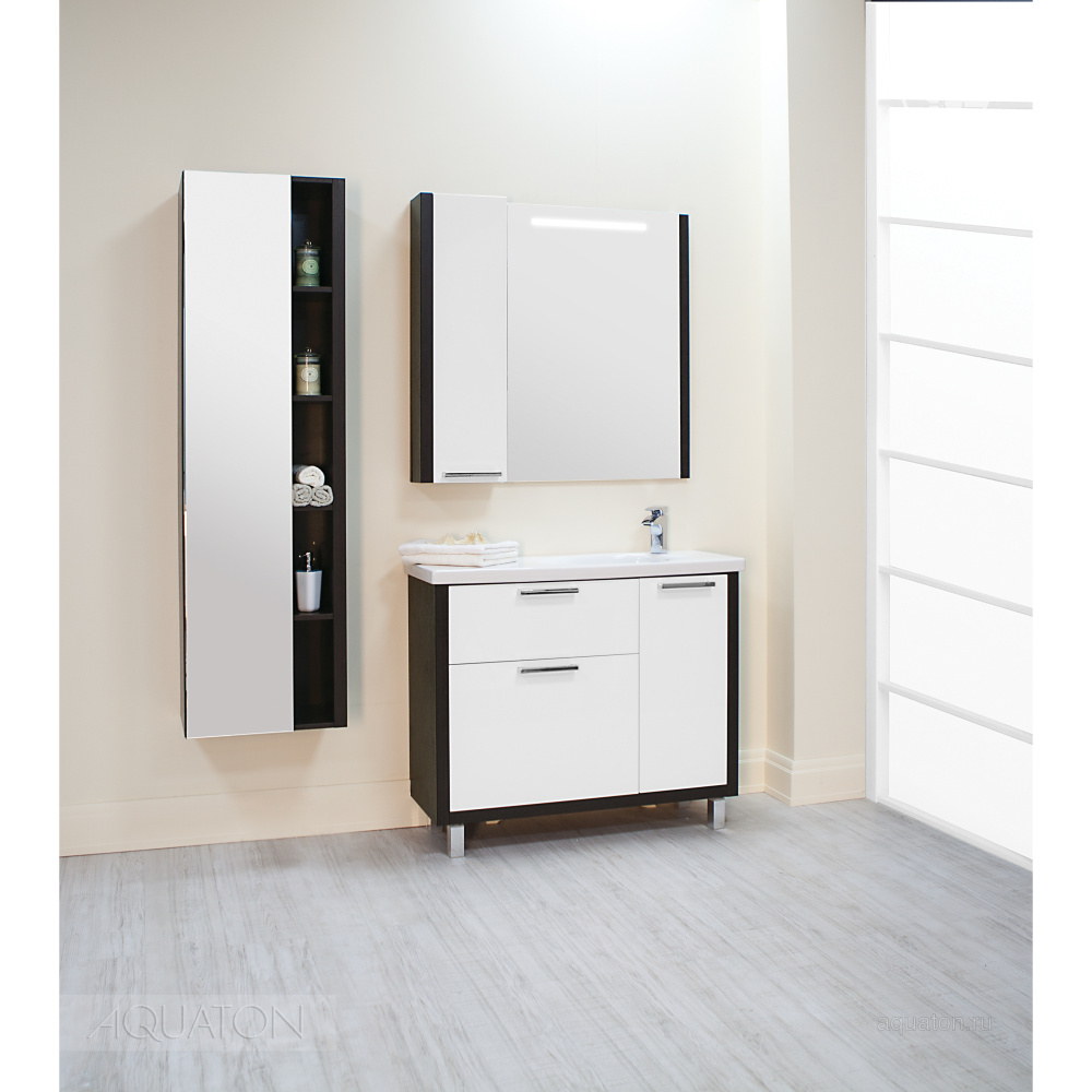 Зеркальный шкаф Aquaton Брайтон 100 венге 1A176702BR500