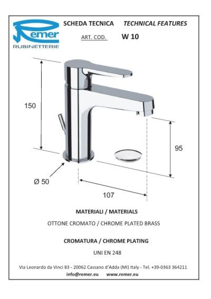 Remer Winner W0510315RHGM Набор смесителей (хром)