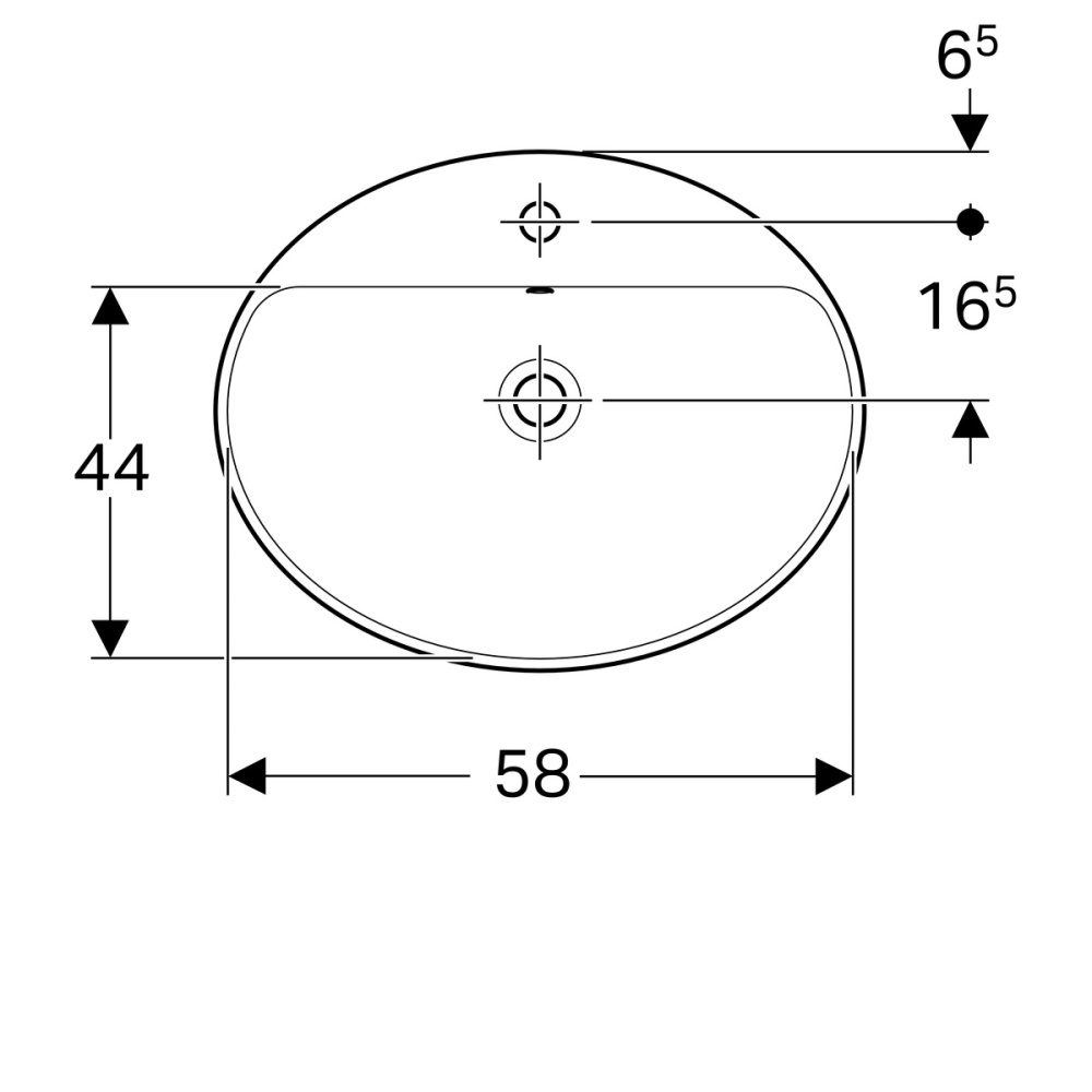Geberit Variform 500.724.01.2 Раковина, встраиваемая сверху, накладная