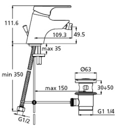Смеситель Ideal Standard Slimline II B8670AA для биде