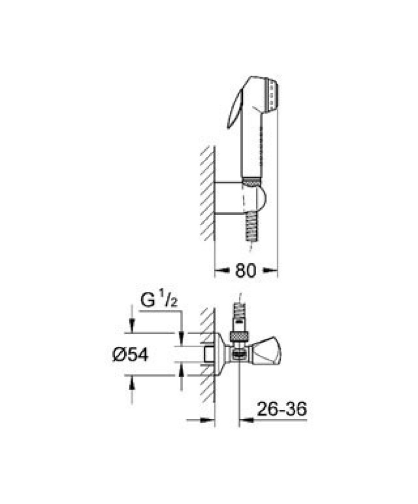 Фото Гигиенический душ белый с вентилем 27813ILO