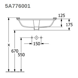 Раковина встраиваемая снизу Villeroy & Boch Architectura 5A776001 (57х37 см)