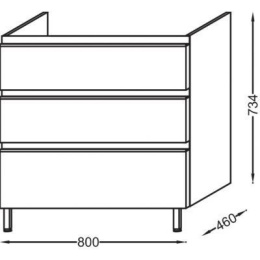 Тумба под раковину Jacob Delafon Vox 80 см, EB2098, белый