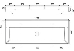 Умывальник Ravak  (XJO01212000), белый