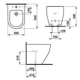 Биде Laufen Pro New 8.3295.2.000.302.1 напольное