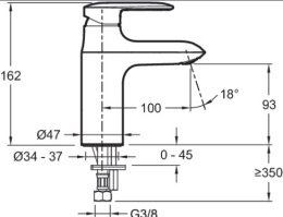 Фото Смеситель Jacob Delafon Kumin E99447-CP для раковины