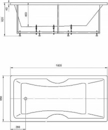 Фото Акриловая ванна 180x85 Aquatek (FEN180-0000083), прямоугольная