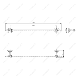 Фото MELANA 820 Штанга для полотенец хром+золото MLN-820001