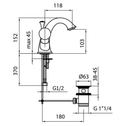 Фото Смеситель для раковины Webert Karenina KA700102010