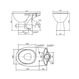 Унитаз напольный IFO Arret RS033601000 с сиденьем Duroplast SC, QR