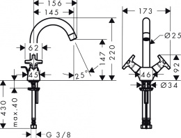 Смеситель для раковины Hansgrohe Logis Classic (71271000) хром