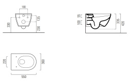 Унитаз подвесной GSI Pura 8815FR211 безободковый