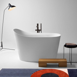Фото Antonio Lupi Mastello MASTELLO Ванна отдельностоящая 135х75хh87 см, с донным клапаном (хром), сифоно