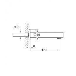 Grohe Eurocube 13303000 Излив, для ванны