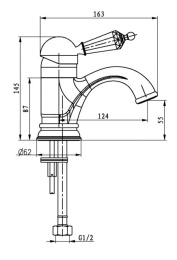 Фото Смеситель для умывальника Boheme Tradizionale Chromo (261) хром