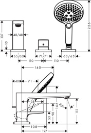 Смеситель для ванны и душа Hansgrohe Metropol (74551000) хром