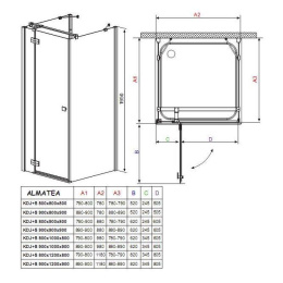 Дверь душевого уголка Radaway Almatea KDJ+S 120x80x80 L1 профиль Хром стекло прозрачное 31542-01-01L