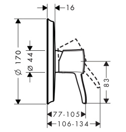 Смеситель для душа 31365090 Hansgrohe Metropol Classic (хром, золото)