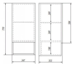 Полупенал Dreja Perfecto 99.0810, 35 см, белый глянцевый