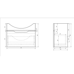 Тумба подвесная Dreja Gio (77.0102D) 58 см