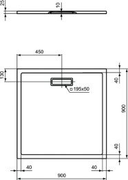 Фото Ультратонкий акриловый квадратный душевой поддон 900x900x25 мм Ideal Standard ULTRAFLAT NEW T4467V3