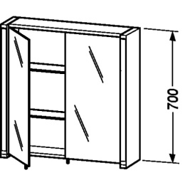 Зеркальный шкаф Duravit X-Large XL709506262, серый