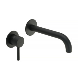 Фото Migliore Fortis 30457 Смеситель для раковины скр.монтажа настен, на 2 отв, черный матовый