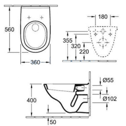 Подвесной унитаз 5660R001 Villeroy Boch O'Novo