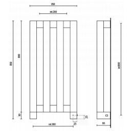 Полотенцесушитель электрический Margaroli Cometa 8-580 BOX 85803004CRB, высота 85 см, ширина 35 см, 