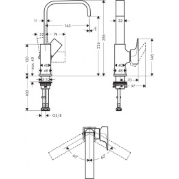Смеситель для раковины Hansgrohe Metropol (32511670) черный матовый
