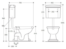 Труба средняя к подвесному бачку Kerasan 757190 хром