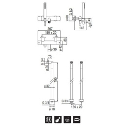 NOBILI Plus PL00010/2CR_AV00151/12CR Напольный смеситель для ванны (хром)