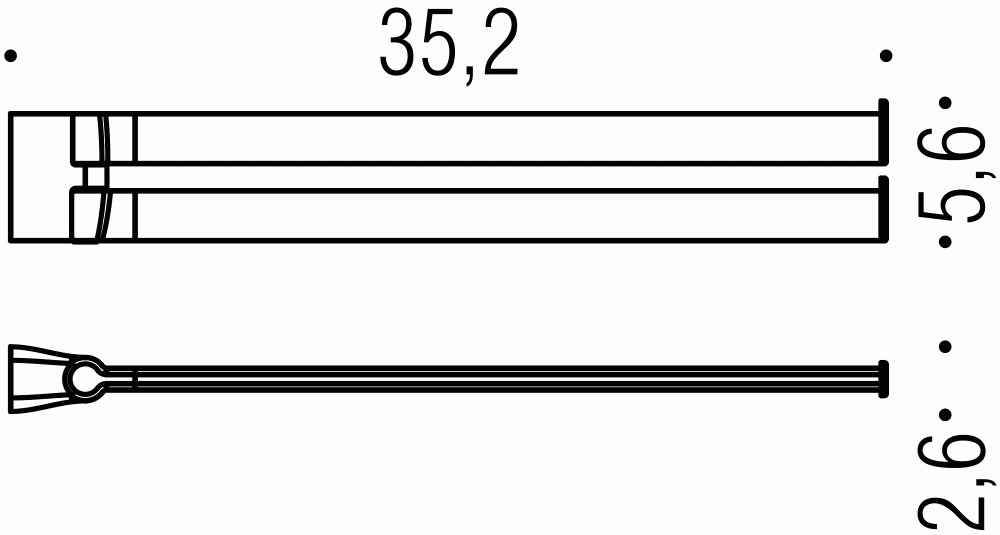 Фото Colombo Trenta B30120CR Держатель для полотенца-2ой 35,2см, хром