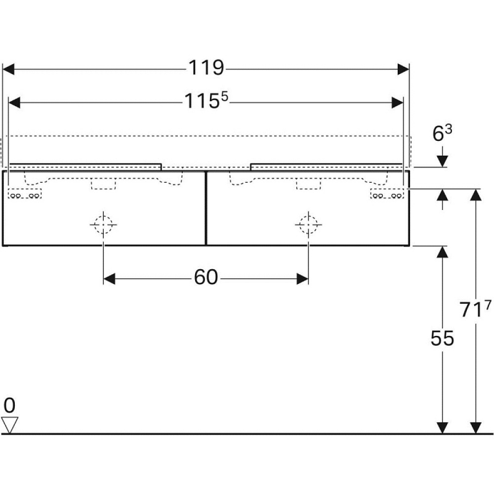 Geberit iCon 840220000 Тумба для раковины, с ящиками выдвижными