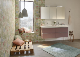 Зеркальный шкаф Jacob Delafon Ola 140 EB789RU-G1C с подсветкой Белый глянцевый