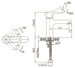 Смеситель для раковины BelBagno Reno REN-LVM-CRM